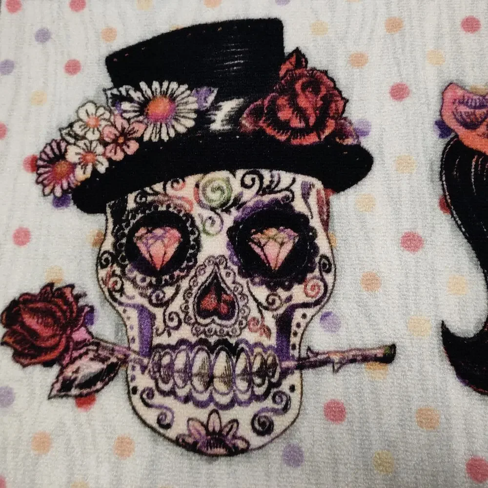Happy Haunting Day Of The Dead Sugar Skull Accent Rug